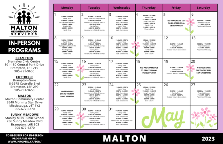 May Calendar for Malton