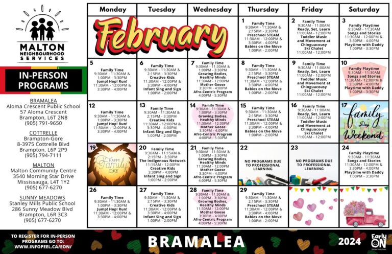 bramalea calendar