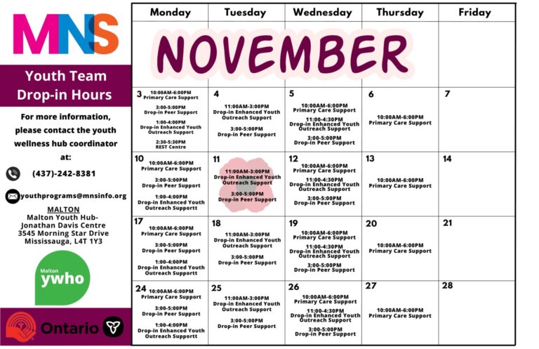 youth november drop in calendar