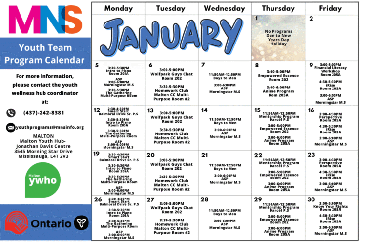 youth team january program calendar 2026 1