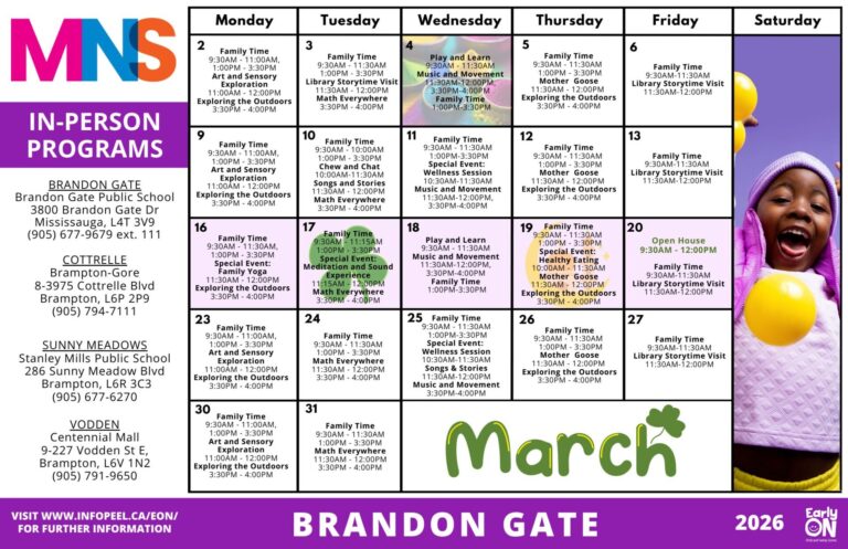 brandon gate calendar