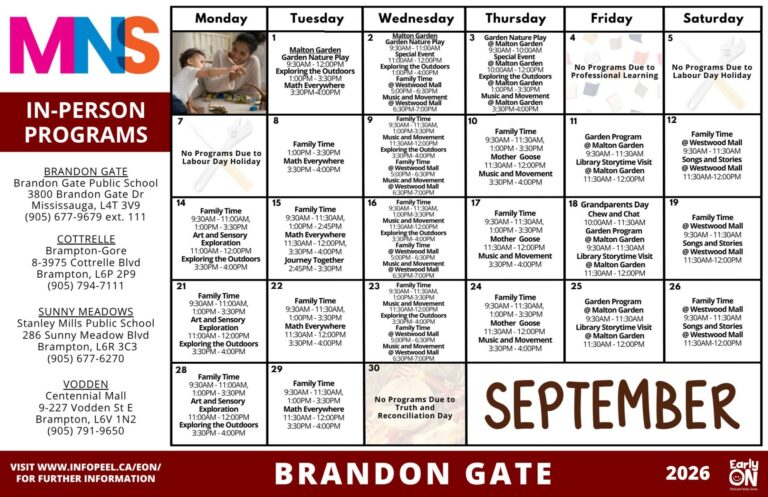 brandon gate calendar
